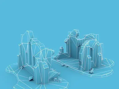 Medieval Building 49 Ruined Church Low-poly 3D model