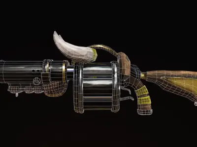 Stylized Grenade launcher Game-ready  Low-poly 3D model
