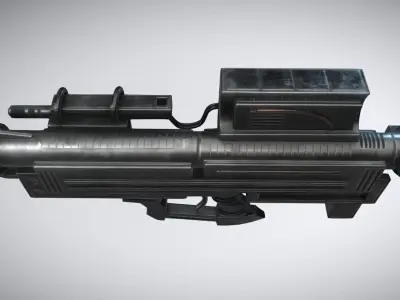 Heavy Blaster Gun Low-poly 3D model