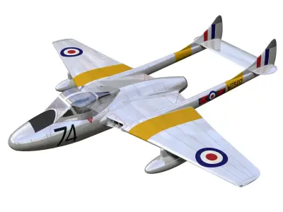 de Havilland DH100 Vampire T11 3D model purchase
