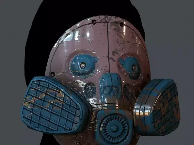 Gas mask helmet 3d model scifi Low-poly Low-poly 3D model purchase