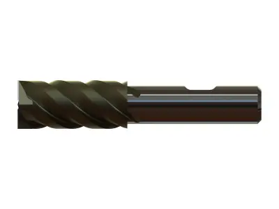 20mm Metric Single End Mill - 4 flutes 3D model