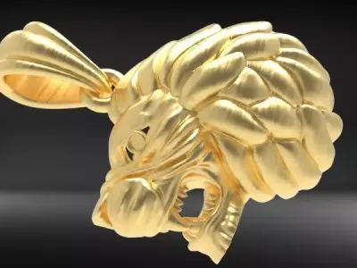 Lion head pendant Hollow Light weight Jewelry 3D print model