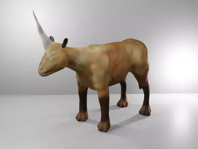 Elasmotherium unicorns are real Low-poly 3D model