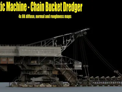  Gigantic Machine - Chain Bucket Dredger 3D model