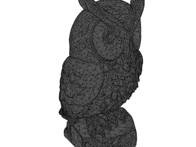 Stylized Owl Sculpture 3D Model Low-poly 3D model