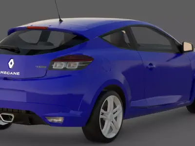 2010 Renault Megane RS 250 Cup 3D Model Low-poly 3D model