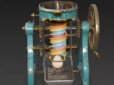 Realistic Automatic Easter Egg Painter 3D Model Low-poly 3D model