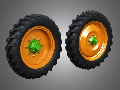 Tractor Tires and Rims - T08 3D model