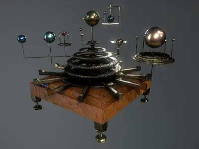 Antique Orrery Low-poly 3D model