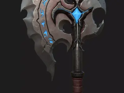 Stylized Axe Low-poly 3D model 8