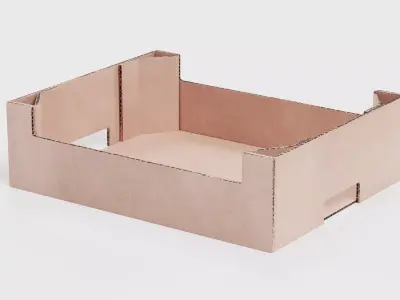 Cardboard Box - Open Transport Crate 3D model