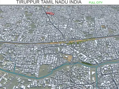 Tiruppur Tamil Nadu India 30km AI Low-poly 3D model