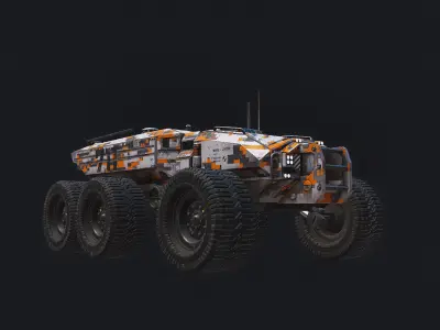 Technical Vehicle up to 8K Textures transporter Source Files Low-poly 3D model