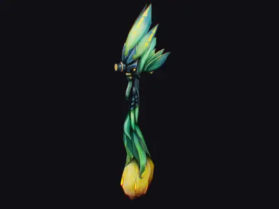 Magic Wand Rod Stick Fairy Staff Scepter Inventory Item Ritual Low-poly 3D model purchase