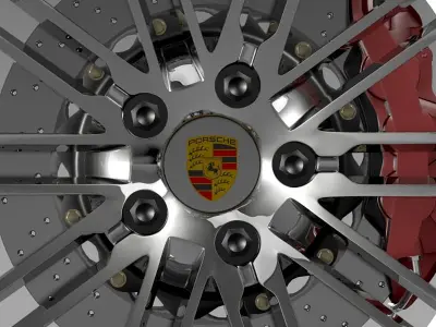 Porsche 911 Turbo 2013 wheel 3D model