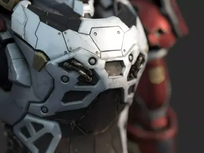 Future sci-fi combat armed mecha 3D model