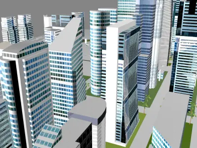 Buildings City building industrial park commercial housing 3D model V12