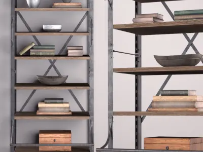 French Library Bookcase 3D model
