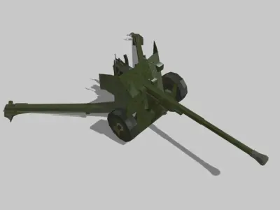 pdr AT Gun 6 MK IV Low-poly 3D model