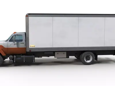 80s box truck Low-poly 3D model