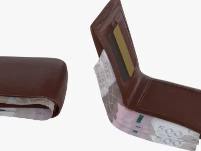 HongKong 500 Dollars Wallet Money Purse 3D model