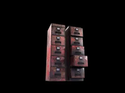 Cabinet V1 - 008 Low-poly 3D model