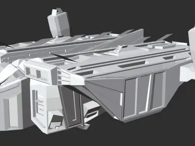 3D Low Poly Sci-Fi Spaceship Free low-poly 3D model
