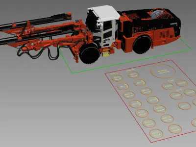 Underground Mining Drill Rigs DD422iE Rigged 3D model