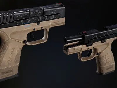Springfield XD-MOD2 - Tan  Free low-poly 3D model