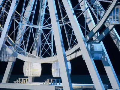 Ferris Wheel Cart Low-poly 3D model