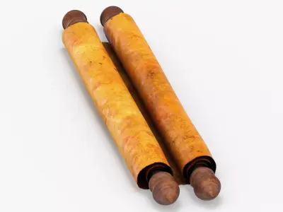 Scroll Closed With Pirate Map 02 3D model