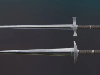 Two low-poly swords 3D models Low-poly 3D model Low-poly 3D model