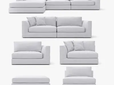 Sofa collection five modules six pieces 3D model