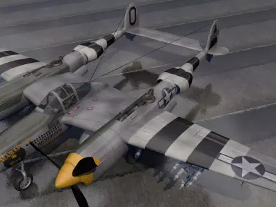 Lockheed P-38J Lightning 3D model by chipbasschao