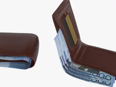 Dominican 2000 Pesos Wallet Money Purse 3D model