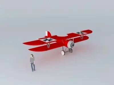 WW1 German biplane Free 3D model