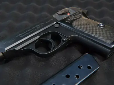 Walther PPK Pistol Low-poly 3D model