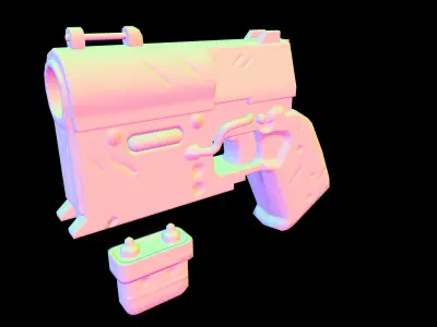 Plasma Gun Cartoon Low-poly 3D model
