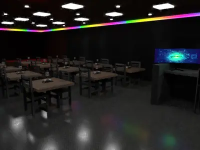 Restaurant - The Black Bar Low-poly 3D model