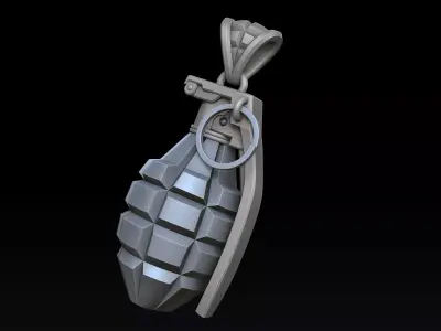  Stylized Grenade Pendant 3D print model