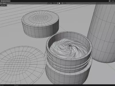 Cosmetic cream jar  Pump bottle Low-poly 3D model