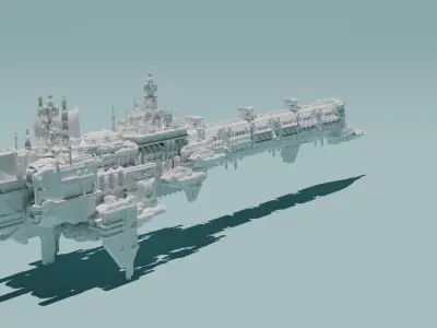 Emperor Class Battleship 3D print model