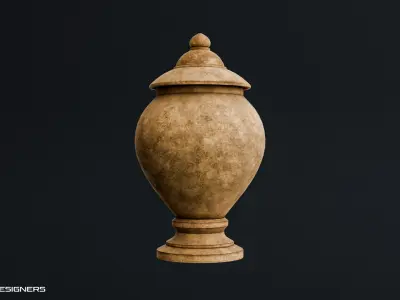 Ancient Stone Jar  Low-poly 3D model