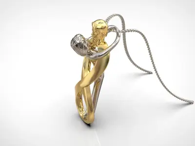 Entangled in Love Pendant 3D print model