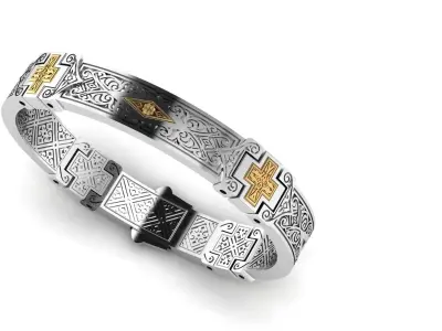 Bracelet with patterns antique bracelet 3D print model  3D print model