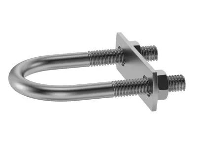 U Bolt two stainless steel bolts 3D model