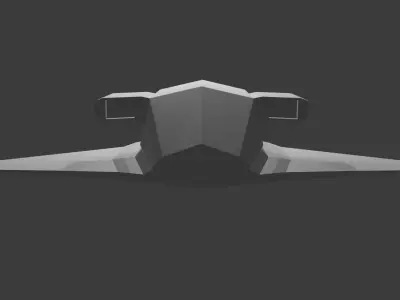 Futuristic Plane Low-poly 3D model