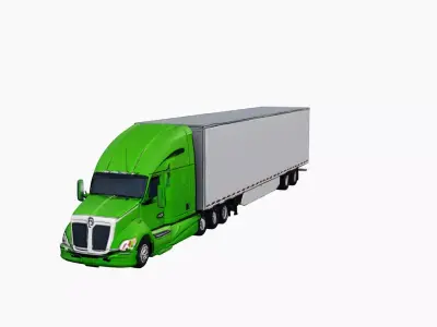 Kenworth T680 Highway Sleeper Semi Truck Model 3D model