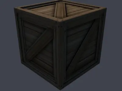3D textured simple crate model Low-poly 3D model